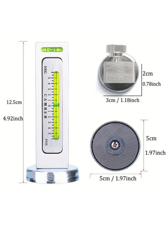 أداة محاذاة العجلات المغناطيسية القابلة للتعديل الفضية مع مستوى الفقاعة الأخضر - Image 2